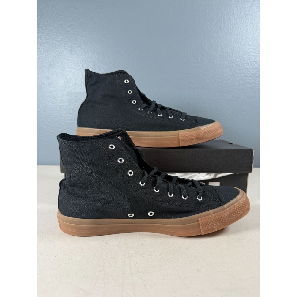 Converse Unisex High Top Sneakers Black Canvas & Gum Sole Mens Size 8.5